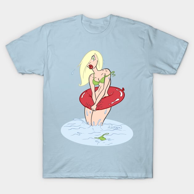 bikini girl T-Shirt by Woodsonart